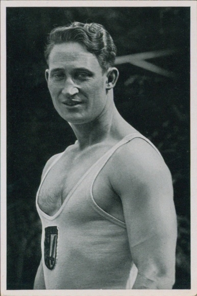 Collector's card Olympia 1936, weightlifter Gottschalk