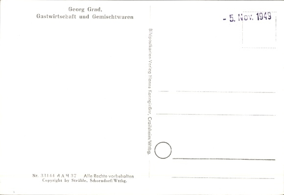 Postcard Brannenburg am Inn, Inn and General Stores v.Grad