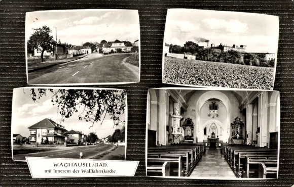 Postcard Waghäusel in Baden, pilgrimage church, interior view