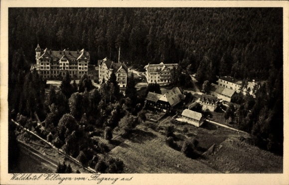 Ak Villingen Schwenningen in het Zwarte Woud, Waldhotel Villingen, luchtfoto