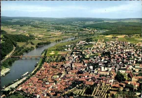 Postcard Marktheidenfeld am Main Lower Franconia, panorama, aerial photography