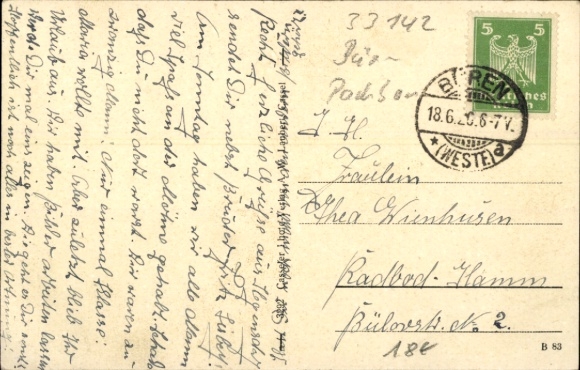 Postcard Hegensdorf Büren in Westphalia, guest house, total view