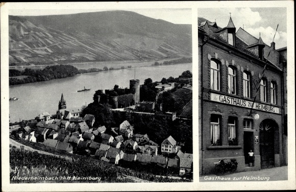 PC Niederheimbach am Rhein, Inn zur Heimburg, view of the town