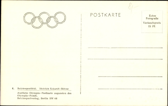 Postcard Berlin Charlottenburg Westend, Reichssportfeld, Dietrich Eckardt Stage