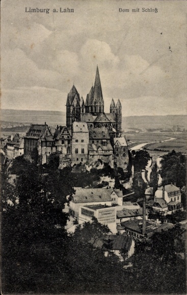 Ak Limburg an der Lahn, Burg, Dom, Flusslandschaft, Schloss, historische Architektur
