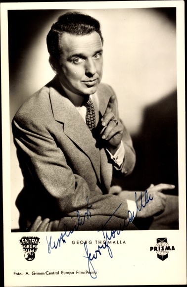 Postcard Actor Georg Thomalla, Portrait, Autograph, The Prince of Pappenheim