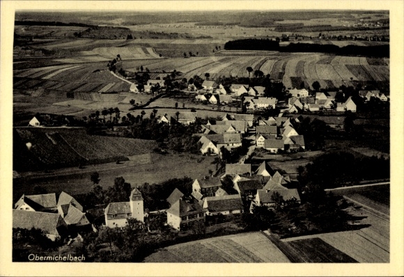Postcard Obermichelbach Middle Franconia, aerial photograph
