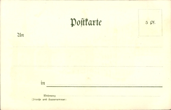 Artist Chromo-Litho Münch, Munich, Marienplatz, Town Hall