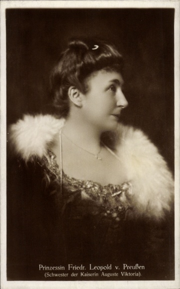 Ak Luise Sophie, Prinzessin Friedrich Leopold v. Preußen, Portrait im Profil, Schwester der Kaiserin