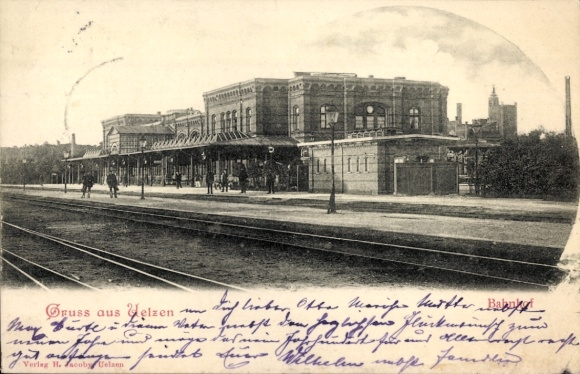 Ak Uelzen in Niedersachsen, Bahnhof Gleisseite