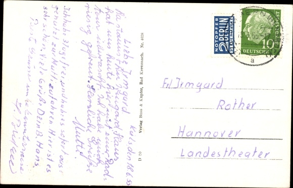 Postcard Külz in the Rhein Hunsrück district, Gasthaus Mein Heim