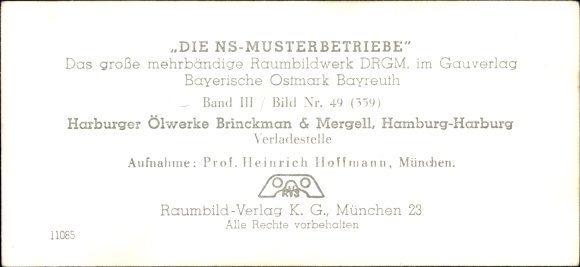 Stereo spatial image &quot;The NS model companies&quot;, III 49, No. 359, Harburger Ölwerke Brinckman Mergell