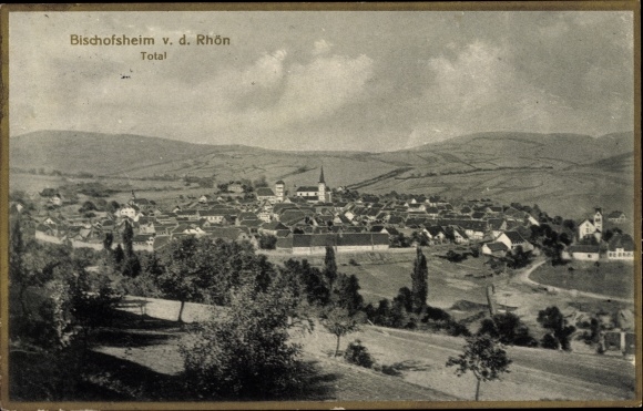 KP Bischofsheim Rhön, widok całkowity, kościół i domy