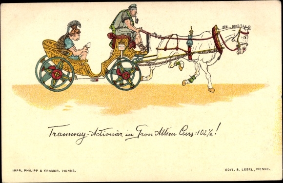 Artist Chromo-Litho Tramway Shareholder in Greater Athens, Carriage, Philipp and Kramer