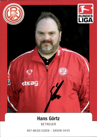 Autogrammkarte Betreuer Hans Görtz, Rot Weiss Essen, Autogramm