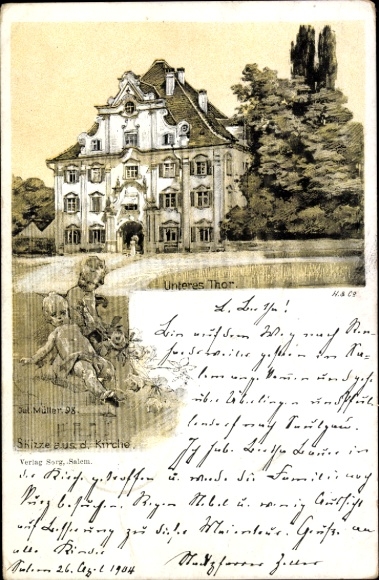 Chromo-Litho Salem in the Bodenseekreis Baden?, Lower Gate, Children