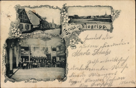 Postcard Niegripp Burg near Magdeburg, brewery, society house, Büttners Saal