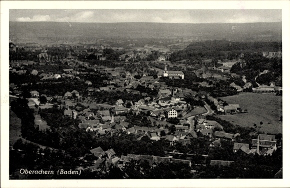 Postcard Oberachern Achern Baden Württemberg, city panorama, aerial photograph