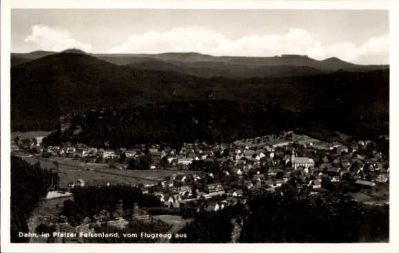 Postcard Dahn in the Palatinate, aerial photograph