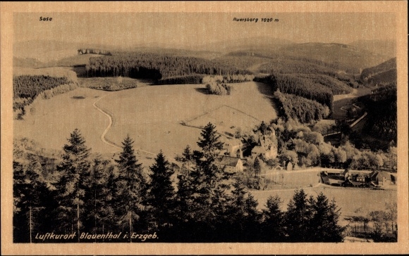 Postcard Blauenthal Eibenstock in the Erzgebirge, view of the town and surroundings