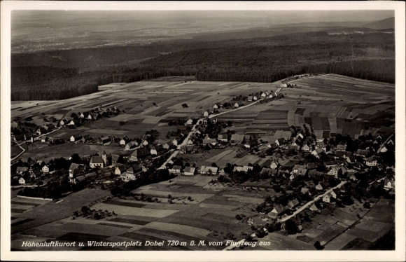 Postcard Dobel in the Black Forest, aerial photograph