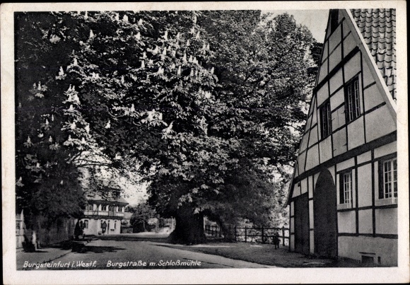Postcard Burgsteinfurt Steinfurt in Münsterland, Burgstraße with Schloßmühle