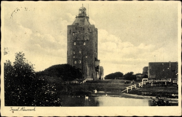 Postcard Insel Neuwerk, lighthouse