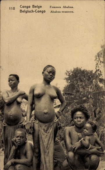 Ak Dem. Rep. Kongo Zaire, Femmes Ababua, Portrait, bebe