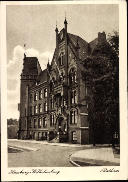 Ansichtkaart Hamburg Wilhelmsburg, stadhuis