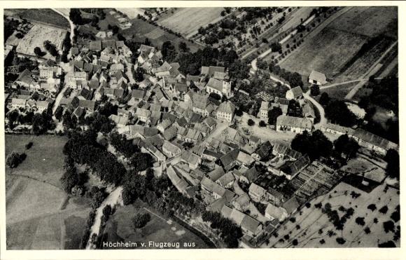 Postcard Höchheim in Lower Franconia, aerial photograph