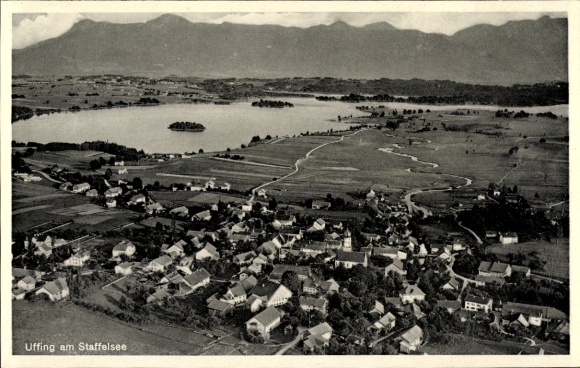 Ak Uffing am Staffelsee, Panorama, Fliegeraufnahme