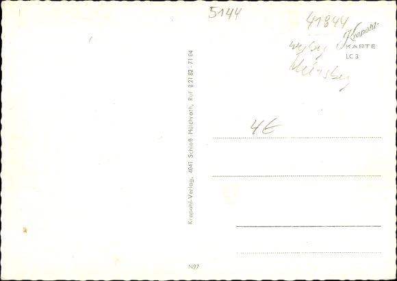 Postcard Beeck Wegberg in the district of Heinsberg, school, castle, church, Holtumer Straße