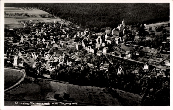 Ak Altensteig im Schwarzwald Württemberg, Fliegeraufnahme