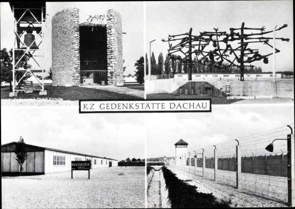 Ak Dachau bei München, Gedenkstätte des ehem. KZ Dachau, Todesangst Christi Kapelle, Mahnmal