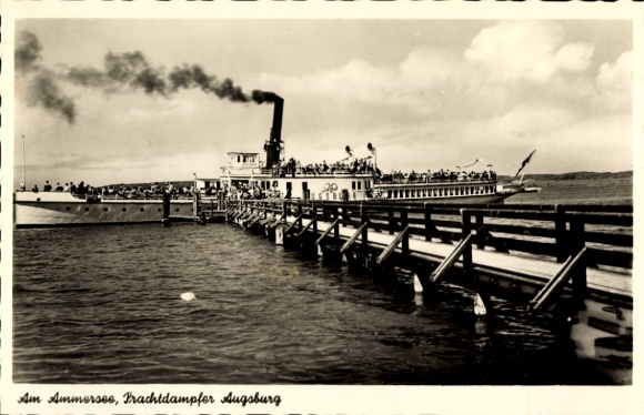 Postcard Augsburg in Schwaben, Am Ammersee, magnificent steamer