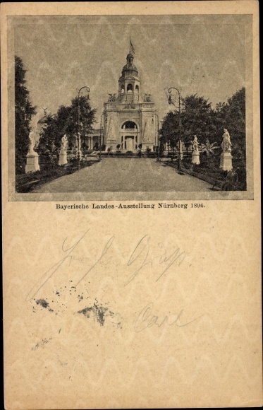 Postal stationery PC Nuremberg in Middle Franconia Bavaria, Bavarian State Exhibition 1896, PP 7C 11/04