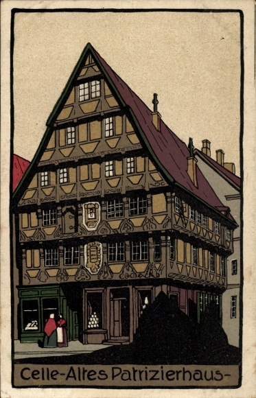 Lithograph PC Celle in Lower Saxony, Old Patrician House