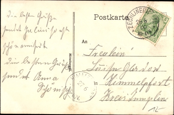 Postcard Zechlinerhütte Stadt Rheinsberg in der Mark, Dorfstrasse, view to the Schlabornsee