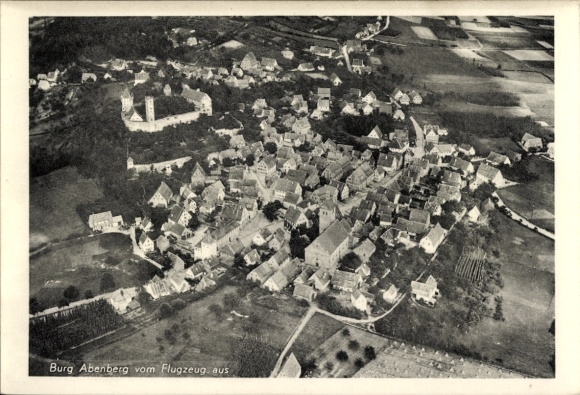Postcard Abenberg in Middle Franconia, aerial photograph, castle