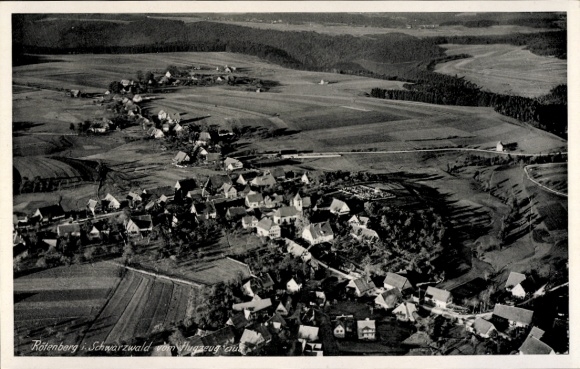 Postcard Rötenberg Aichhalden in the Black Forest, aerial photograph