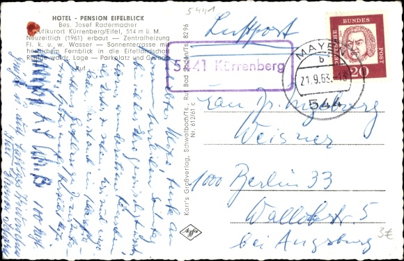 Krajowy stempel pocztowy KP 5441 Kurrenberg