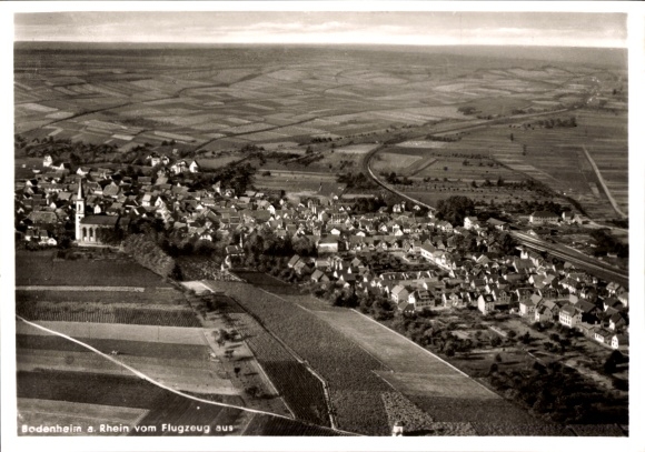 Postcard Bodenheim in Rheinhessen, aerial photograph