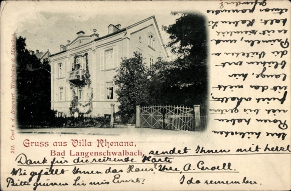 Postcard Langenschwalbach Bad Schwalbach im Taunus, Villa Rhenana
