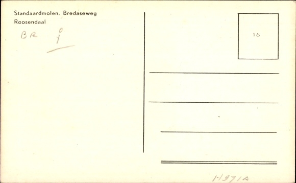 Ak Roosendaal Noord-Brabant Nederland, Standaardmolen bij Bredaseweg