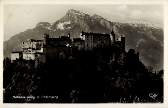 Ak Salzburg in Österreich, Festung Hohensalzburg, Untersberg