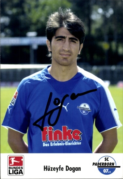 Autograph card footballer Hüzeyfe Dogan, SC Paderborn 07, autograph