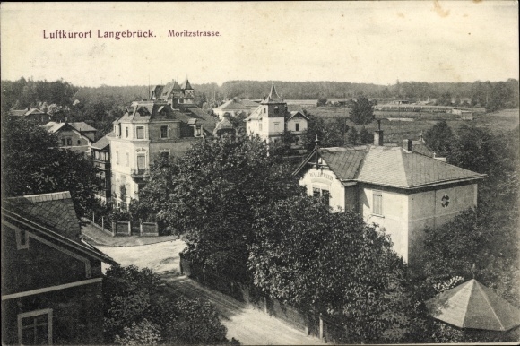 Postcard Dresden Nord Langebrück, view of Moritzstrasse