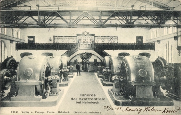 Postcard Heimbach in the Eifel, interior of the power station