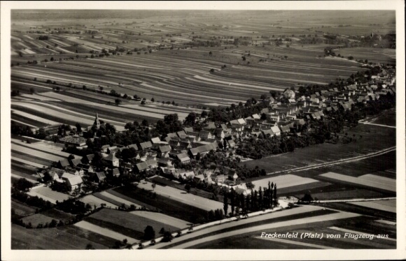 Postcard Freckenfeld in the Saarpfalz, aerial photograph