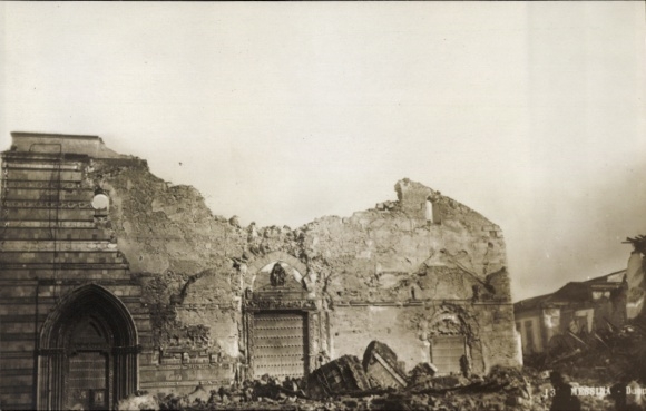 Foto Ak Messina Sicilia Sizilien, Erdbeben, Zerstörte Häuser